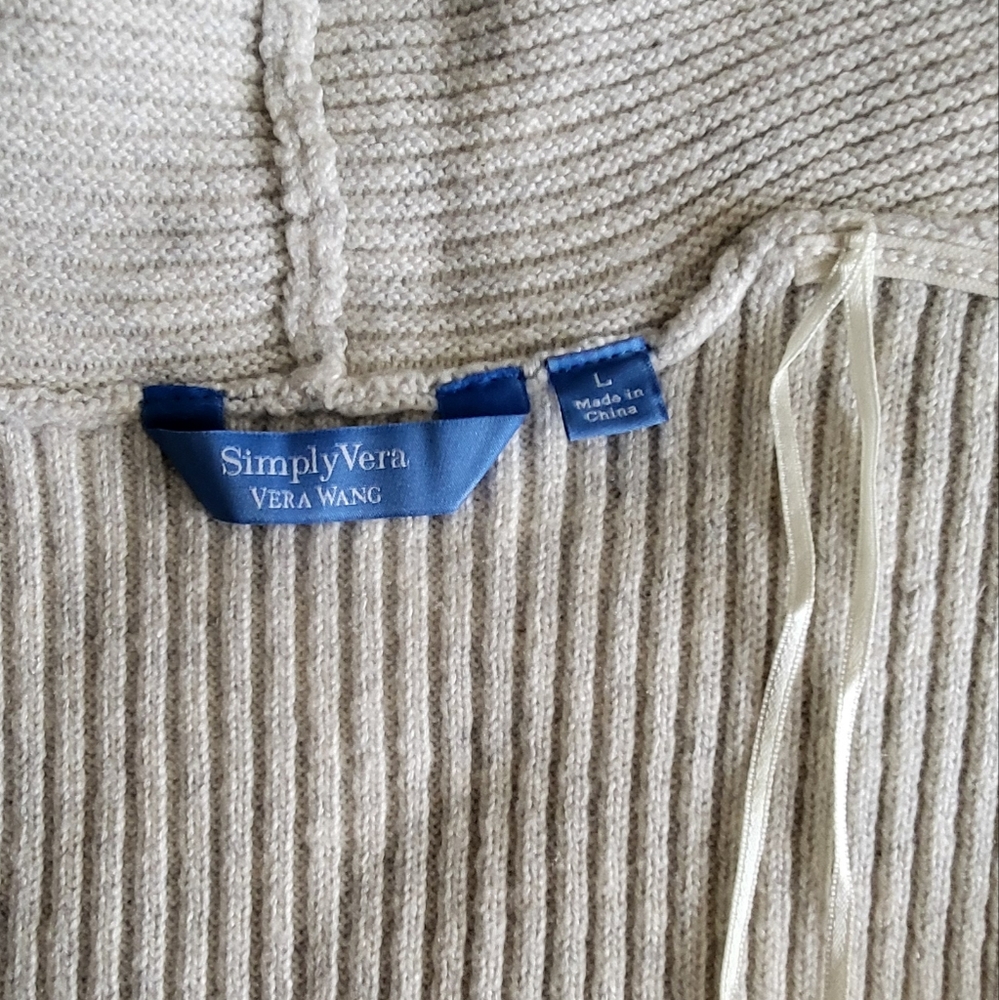 Simply Vera Vera Wang Cream Open-Front Sweater Vest - Picture 8 of 10
